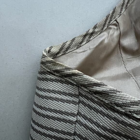 Vintage Emporio Armani Top Sz 38 XS Stripe Crop Cross Buttons 90's Halter Tan - Picture 7 of 11